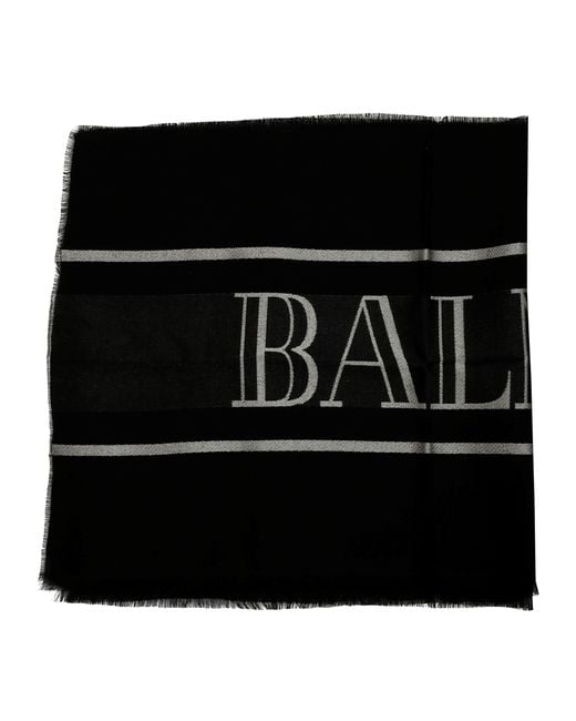 Balmain Black Sciarpa Logo