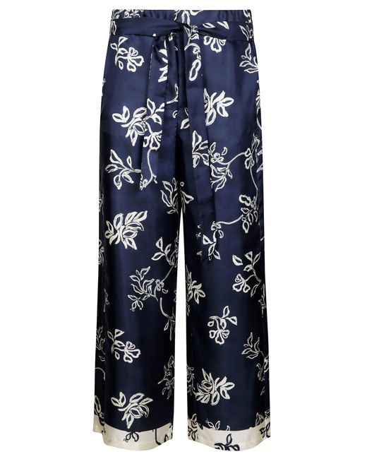 Cinzia Pantalone Seta Fiore di Max Mara in Blue