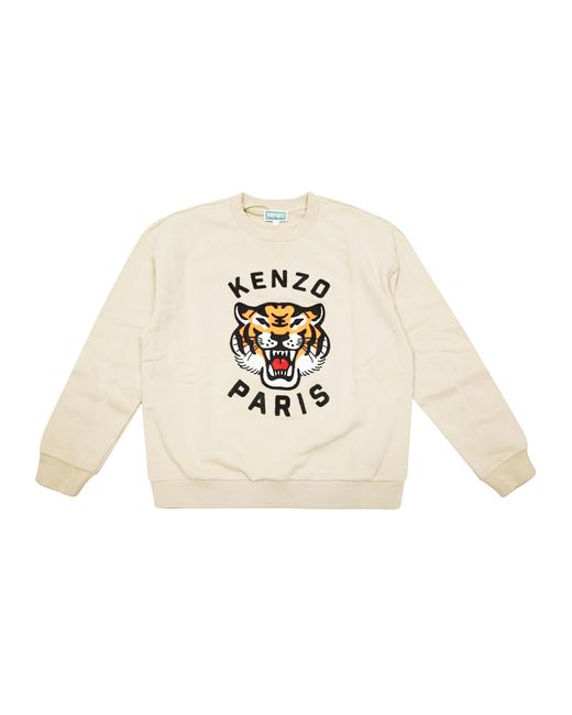 KENZO White Felpa Girocollo Tiger for men