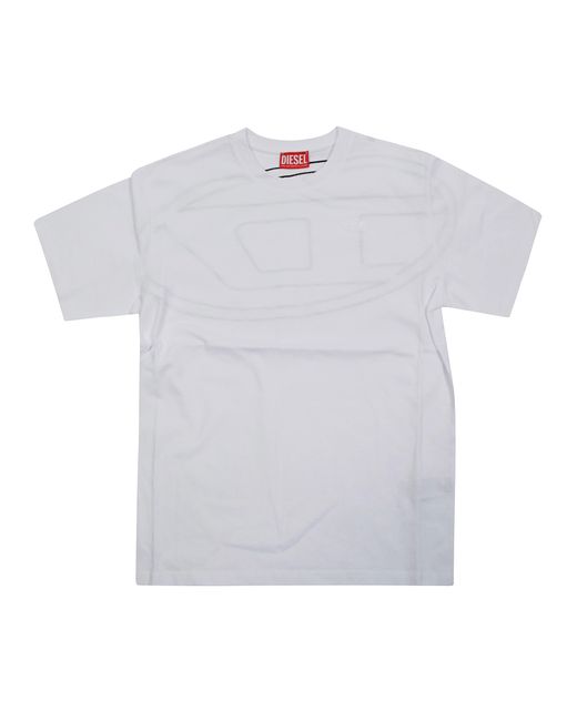 DIESEL Women's White T Shirt Over Logo Back
