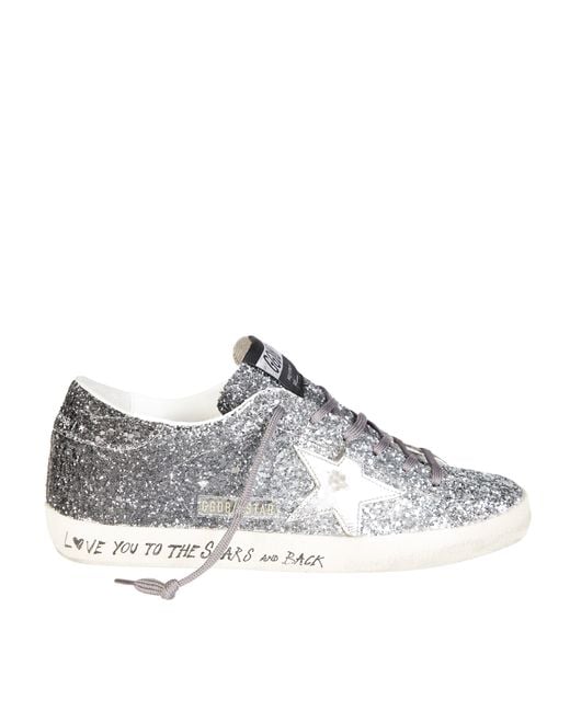 Golden Goose Deluxe Brand Gray Superstar Classic With List Glitter