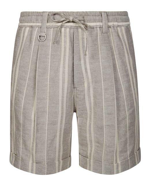 Bermuda Coulisse Righe di Paolo Pecora in Gray da Uomo