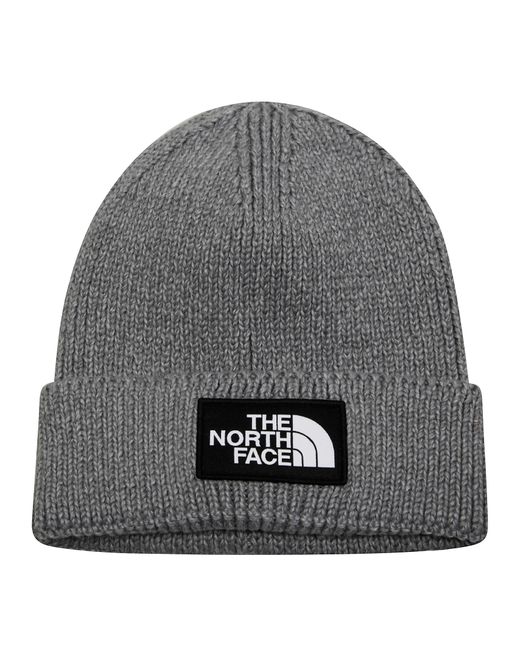 The North Face Gray Tnf Logo Box Cuffed Beanie for men