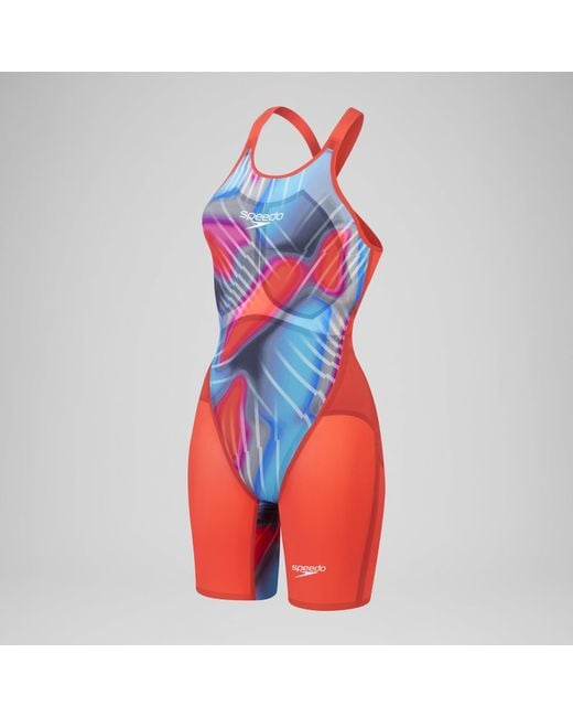 Speedo Red Fastskin Lzr Pure Valor 2.0 Closedback Kneeskin
