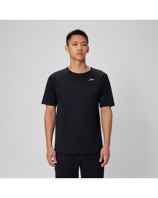 Speedo Black Short Sleeve Training Swim Rashguard for men