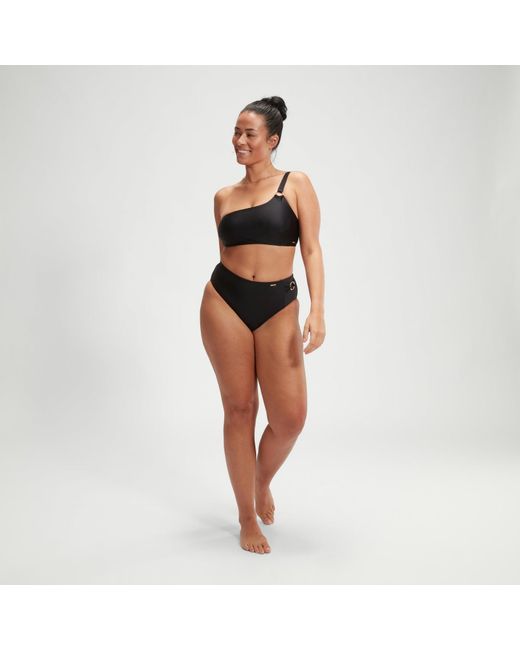 Speedo Black Shaping Asymmetric Bikini Top