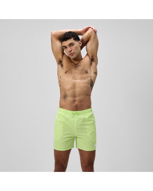 Speedo Green Essential Solid 16" Swim Shorts for men