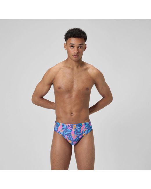 Speedo Blue Club Training 3" Printed Brief for men