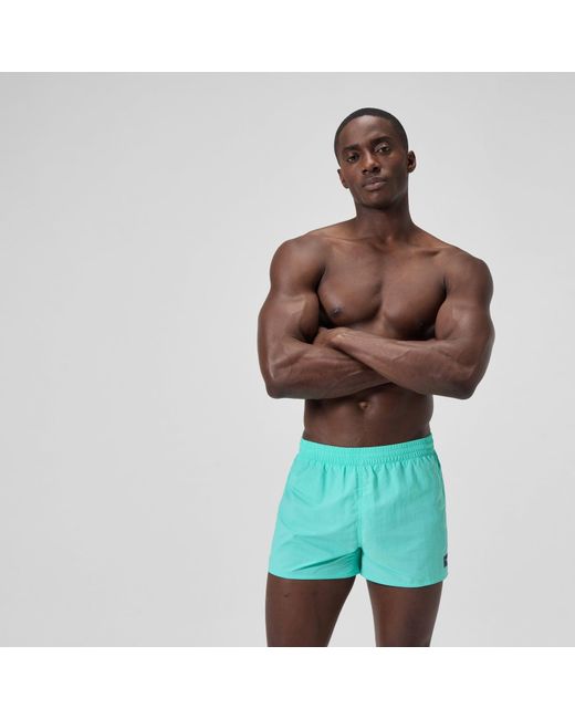 Speedo Green Solid 13' Retro Swim Shorts for men
