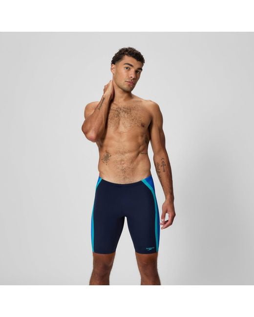 Speedo Blue Solid Splice Jammer for men