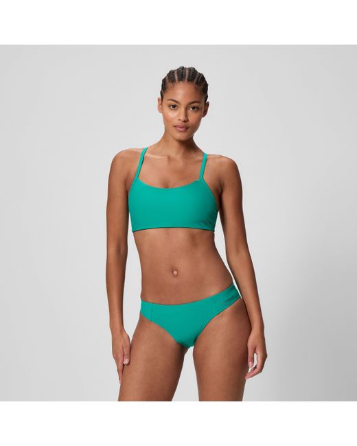Speedo Green Solid Racerback Bikini Top