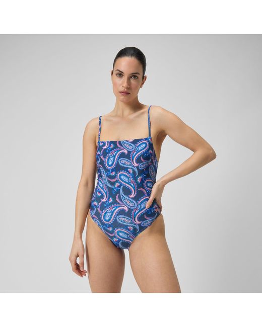 Speedo Blue Printed Adjustable Thinstrap Swimsuit