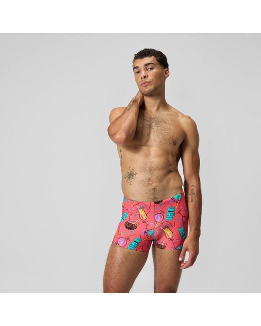 Speedo Red Print Beachstar Square Leg for men