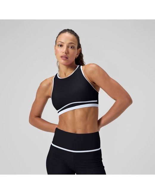 Speedo Black Bound Highneck Crop Top