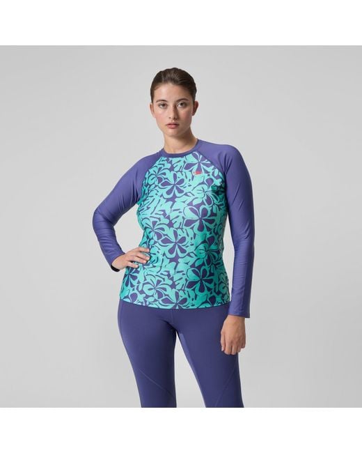 Speedo Blue Printed Long Sleeve Rash Top