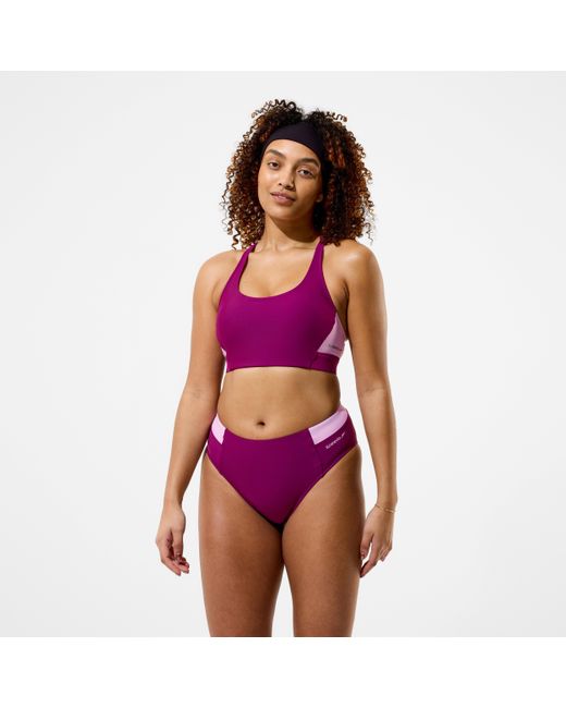 Speedo Purple Colorblock High Waist Bikini Bottoms