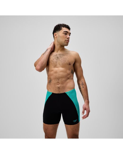 Speedo Black Endurance+ Max Splice Mid Jammer for men
