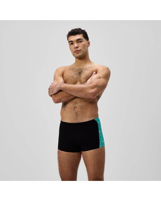 Speedo Black Hyperboom Panel Aquashort for men