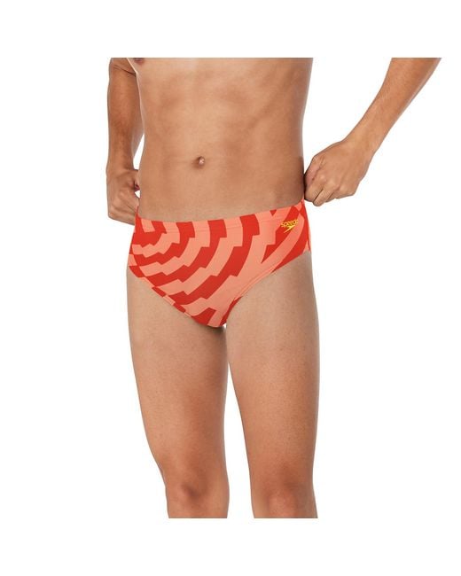 Speedo Red Vortex Maze Brief for men