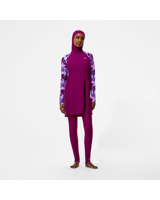 Speedo Purple Modern Coverage Printed 3 Piece Swim Set