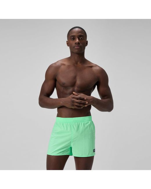 Speedo Green Retro Solid 13" Swim Shorts for men