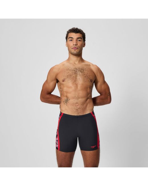 Speedo Black Hyperboom Splice Mid Jammer for men