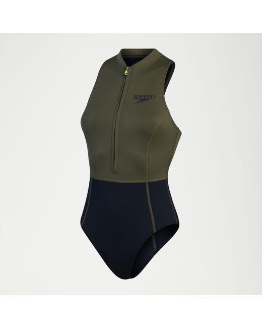 Speedo Green Sleeveless Thermal Swimsuit