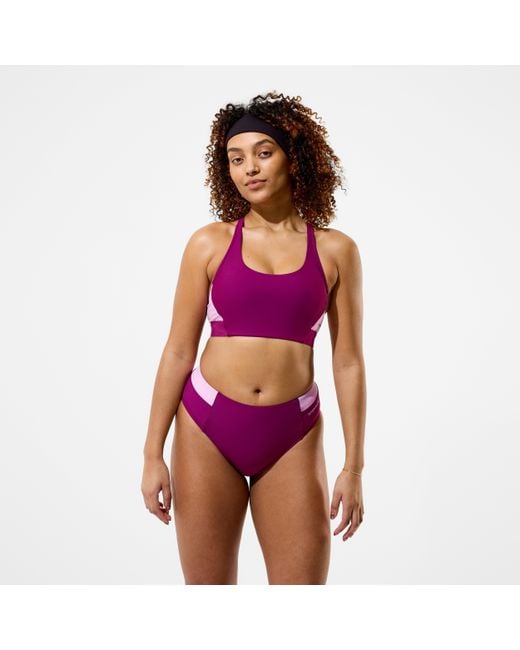 Speedo Purple Colorblock Bikini Top