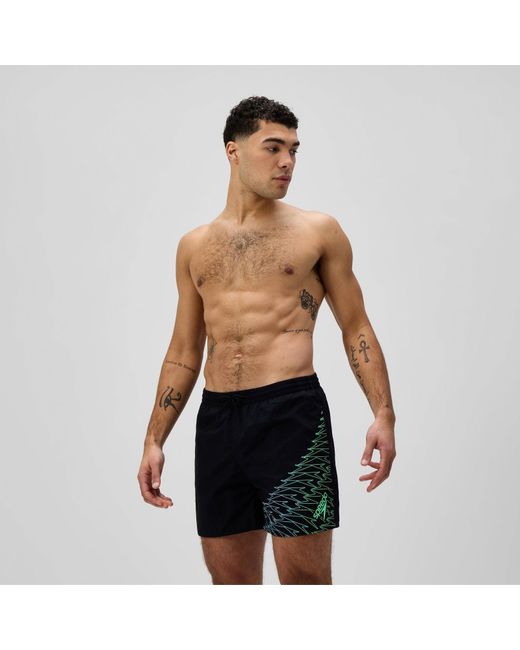 Speedo Black Medley Logo 16" Swim Shorts for men