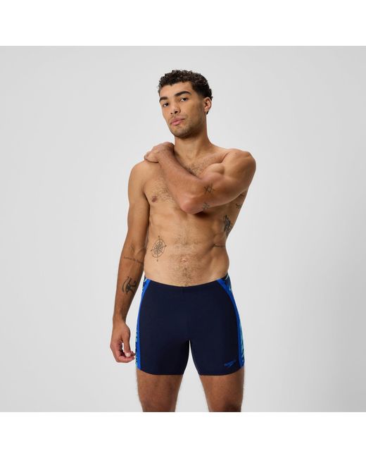 Speedo Blue Hyperboom Splice Mid Jammer for men