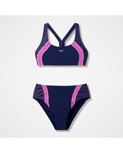 Speedo Blue Quantum Rib Splice Two Piece