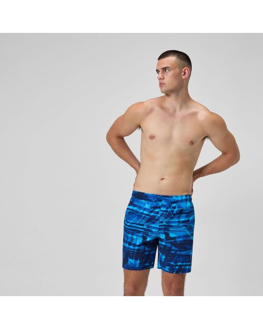 Speedo Blue Printed 18' Redondo Edge Swim Shorts for men