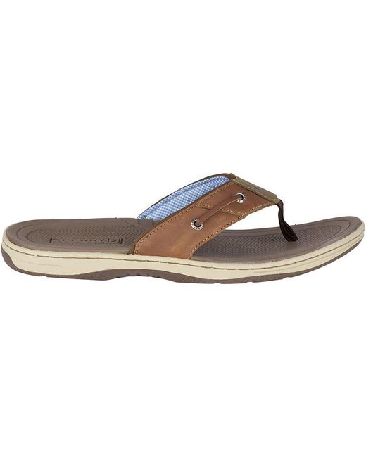 men's sperry leather flip flops
