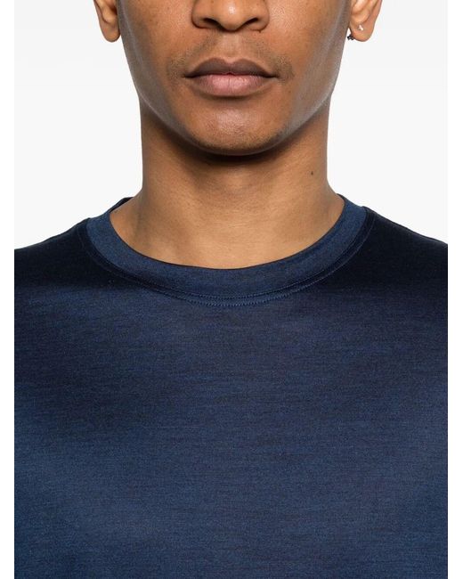 Barba Napoli Blue Crew-Neck T-Shirt for men