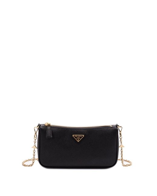 Prada White Saffiano Leather Shoulder Bag