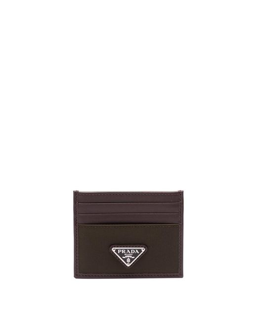 Prada White Re-Nylon And Leather Card Holder for men