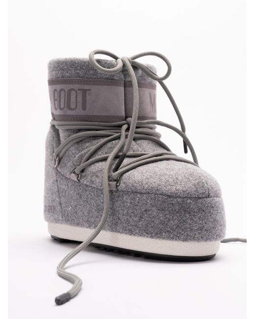 Moon Boot Icon Low Felt Boots in Grey Lyst UK