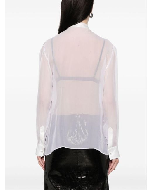 Dolce & Gabbana White Silk Chiffon Shirt
