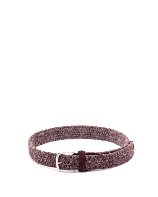 Andersons Purple Woven Belt With Suede Details for men
