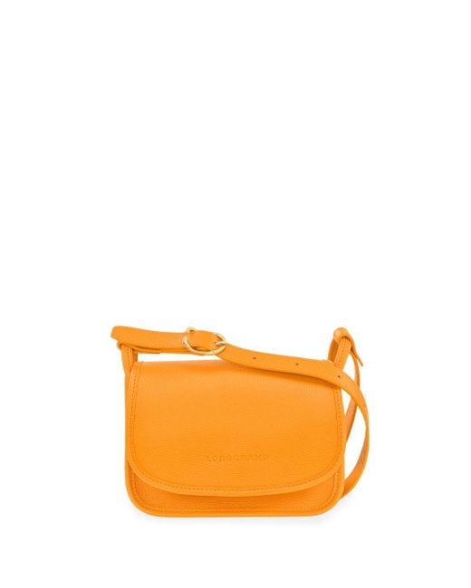 Longchamp Orange `Le Foulonné` Small Crossbody Bag