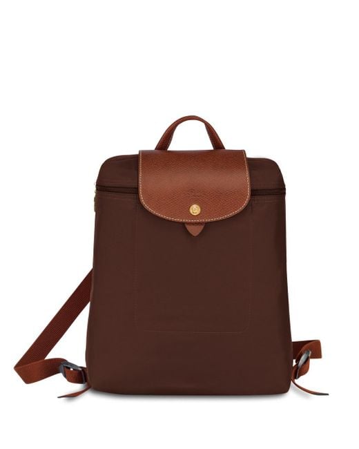 Longchamp Brown `le Pliage Original` Medium Backpack