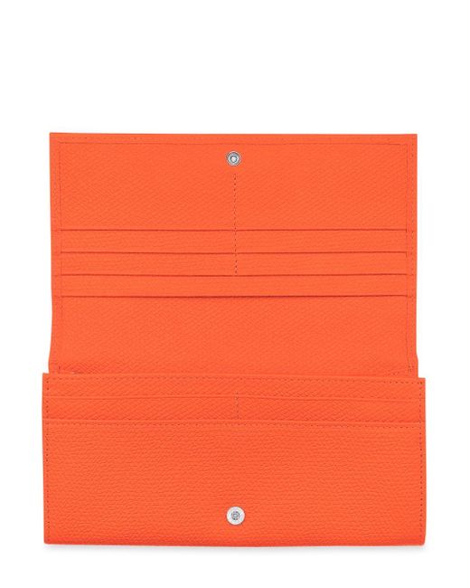 Longchamp Orange `Roseau` Wallet