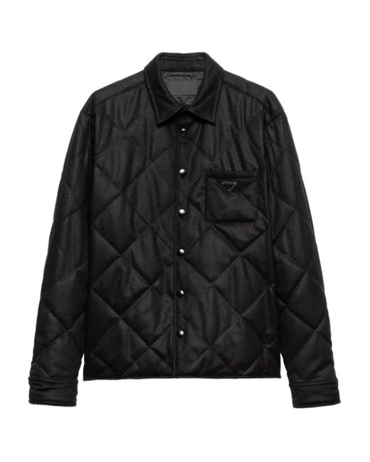 Prada Black Padded Shirt-Jacket for men
