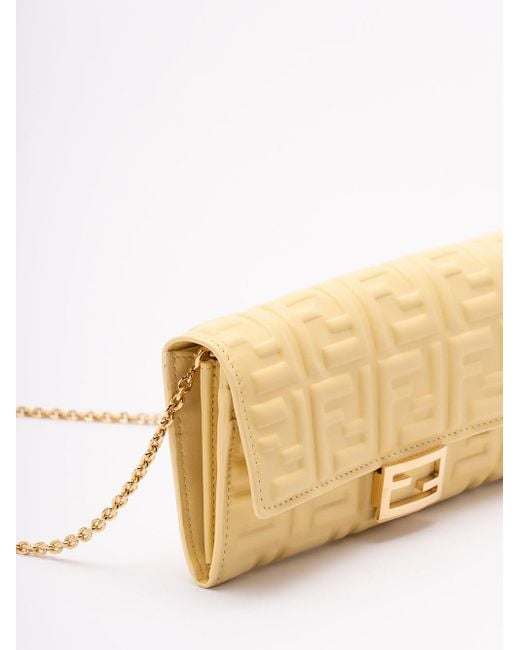 Fendi Natural 'Baguette' Continental Wallet With Chain