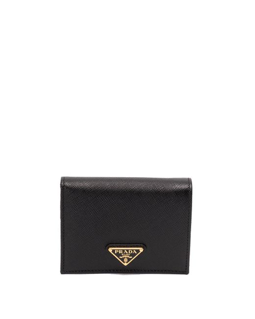 Prada Black Small Saffiano Leather Wallet