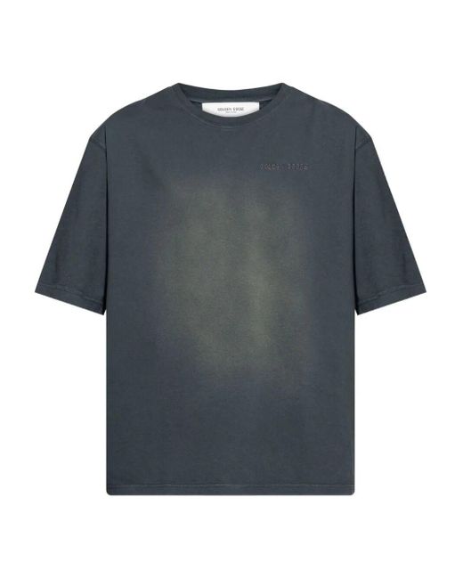 Golden Goose Deluxe Brand Blue Cotton Logo T-Shirt for men