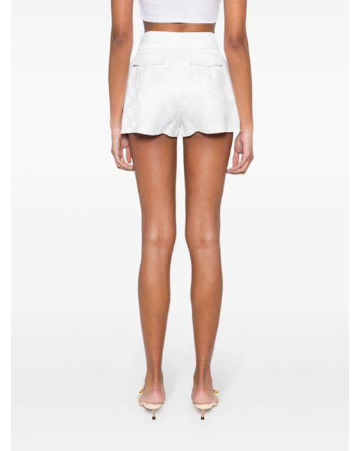 Elisabetta Franchi White Logo-jacquard Shorts