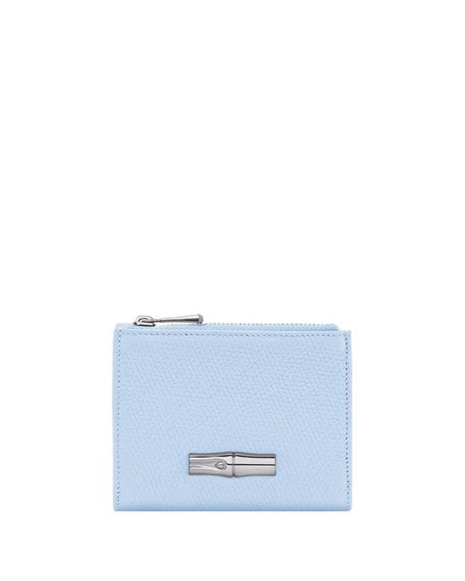 Longchamp Blue 'Le Roseau' Compact Wallet