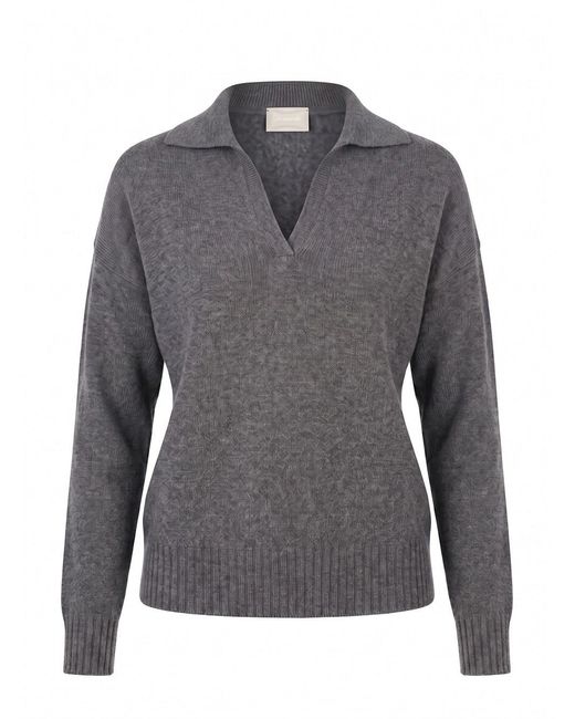 Drumohr Gray Polo Neck Sweater