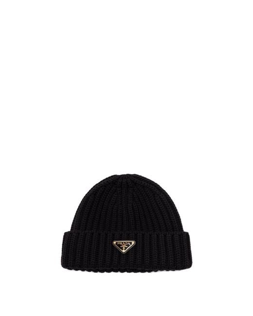 Prada Black Wool Beanie